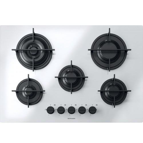 Table de cuisson gaz Barazza MOOD 1PMD70B en vitrocéramique blanche 75 cm