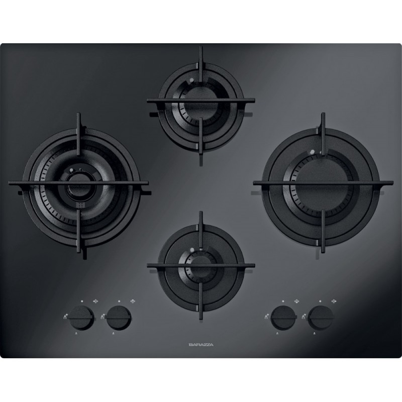  Table de cuisson à gaz Barazza MOOD 1PMD64N en vitrocéramique noire 65 cm