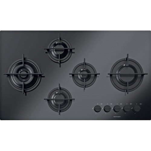 Barazza MOOD 1PMD95N gas hob in 86 cm black glass ceramic