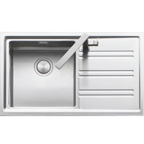 Barazza Évier simple avec égouttoir à droite EASY 1LES91PD finition acier inoxydable satiné 86x51 cm