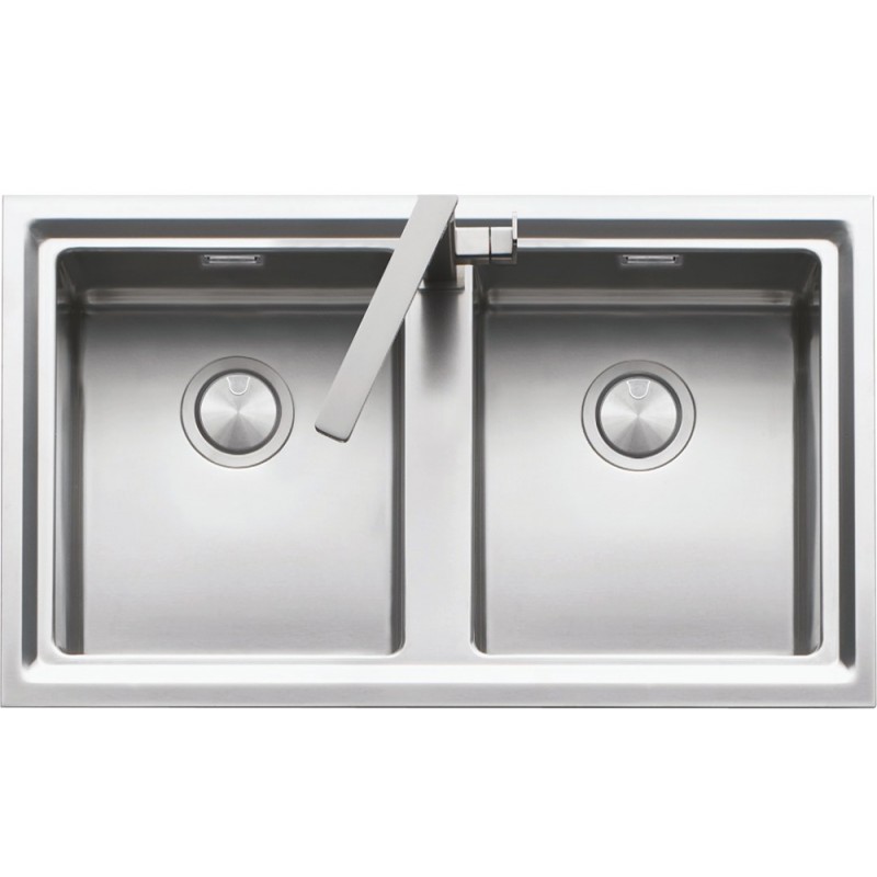  Barazza Lavello due vasche EASY 1LES92P finitura inox satinato da 86x51 cm