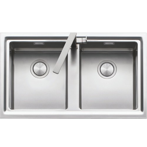 Barazza Lavello due vasche EASY 1LES92R finitura inox satinato da 86x50 cm