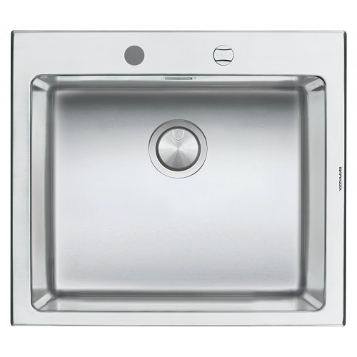 Barazza Évier simple bac B_OPEN 1LBO61 finition acier inoxydable satiné 58x51 cm