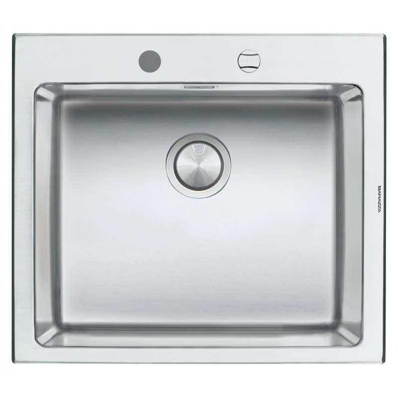  Barazza Évier simple bac B_OPEN 1LBO61 finition acier inoxydable satiné 58x51 cm