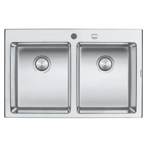 Barazza Lavello due vasche B_OPEN 1LBO82 finitura inox satinato da 79x51 cm