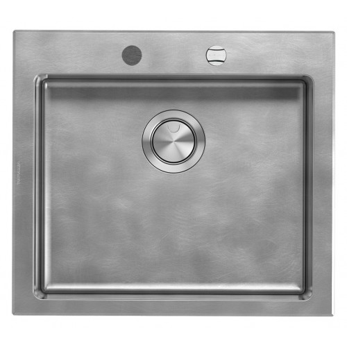 Barazza Lavello una vasca UNIQUE 1LUN61 finitura inox vintage da 58x51 cm