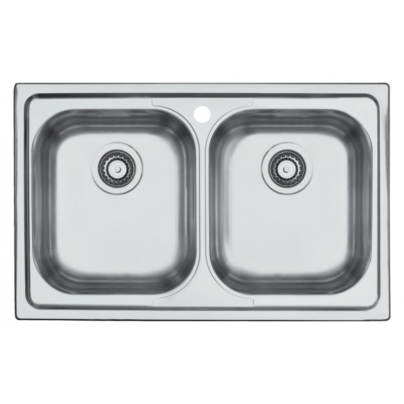  PRONTA CONSEGNA - Barazza Lavello due vasche B_FAST 1LFS82 finitura inox satinato da 79x50 cm