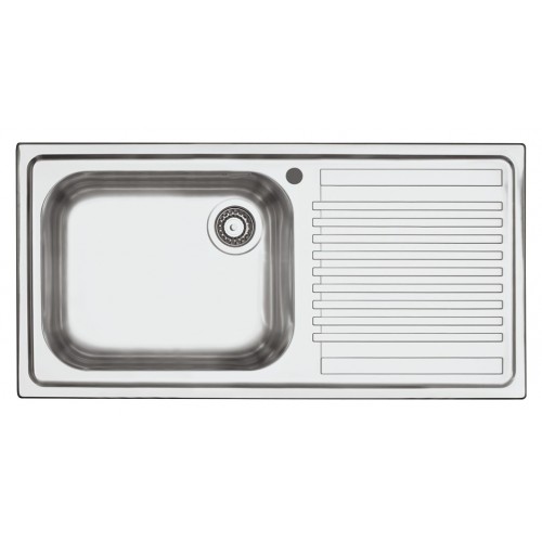 Barazza Évier simple avec égouttoir à droite B_FAST 1LFS10D finition acier inoxydable satiné 100x50 cm