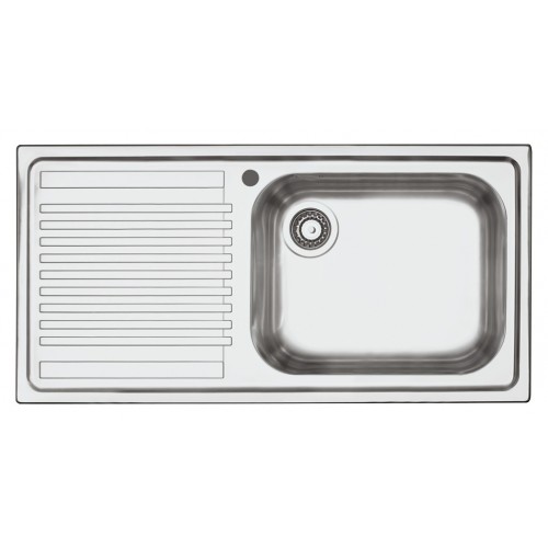 Barazza Évier 1 bac avec égouttoir à gauche B_FAST 1LFS10S finition inox satiné 100x50 cm - égouttoir à gauche