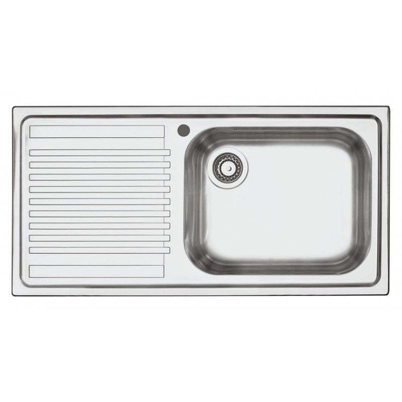 Barazza Single bowl sink with left drainer B_FAST 1LFS10S satin stainless steel finish 100x50 cm - left drainer