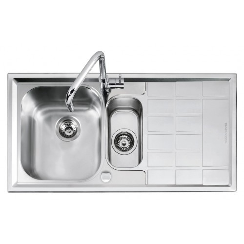Barazza Fregadero de un seno con bandeja y escurridor derecho B_LEVEL 1LLV100 / D 86x50 cm acabado acero inoxidable satinado