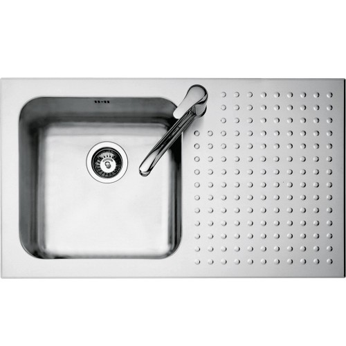 Barazza Lavello una vasca con gocciolatoio dx 1IS9060/1D finitura inox satinato da 86x50 cm