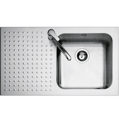 Barazza Lavello una vasca con gocciolatoio sx 1IS9060/1S finitura inox satinato da 86x50 cm