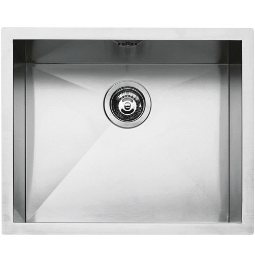 Barazza Évier à encastrer à une cuve QUADRA R0 1Q5040S finition acier inoxydable satiné 50x40 cm