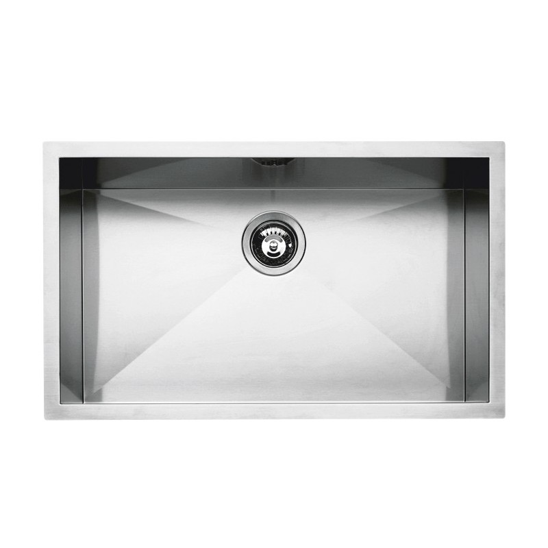  Barazza Single bowl undermount sink QUADRA R0 1Q7040S satin stainless steel finish 70x40 cm