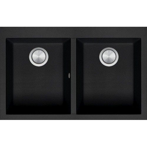 Barazza Évier à deux bacs SOUL 1LSO82N b_granite finition noire 79x50 cm