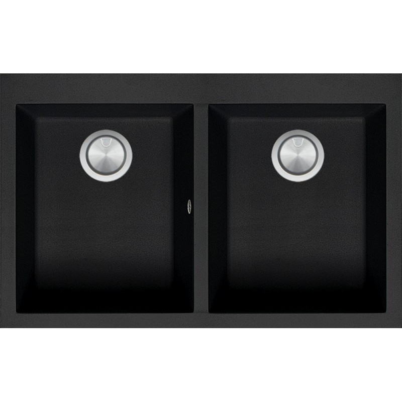  Barazza Lavello due vasche SOUL 1LSO82N finitura b_granite nero da 79x50 cm