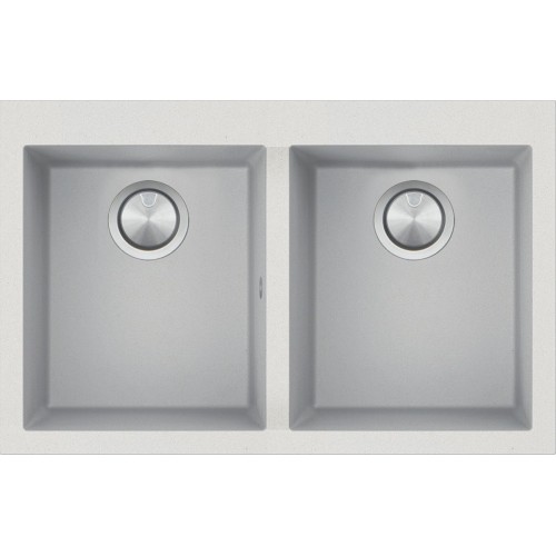 Barazza Two bowls sink SOUL 1LSO82B b_granite white finish 79x50 cm