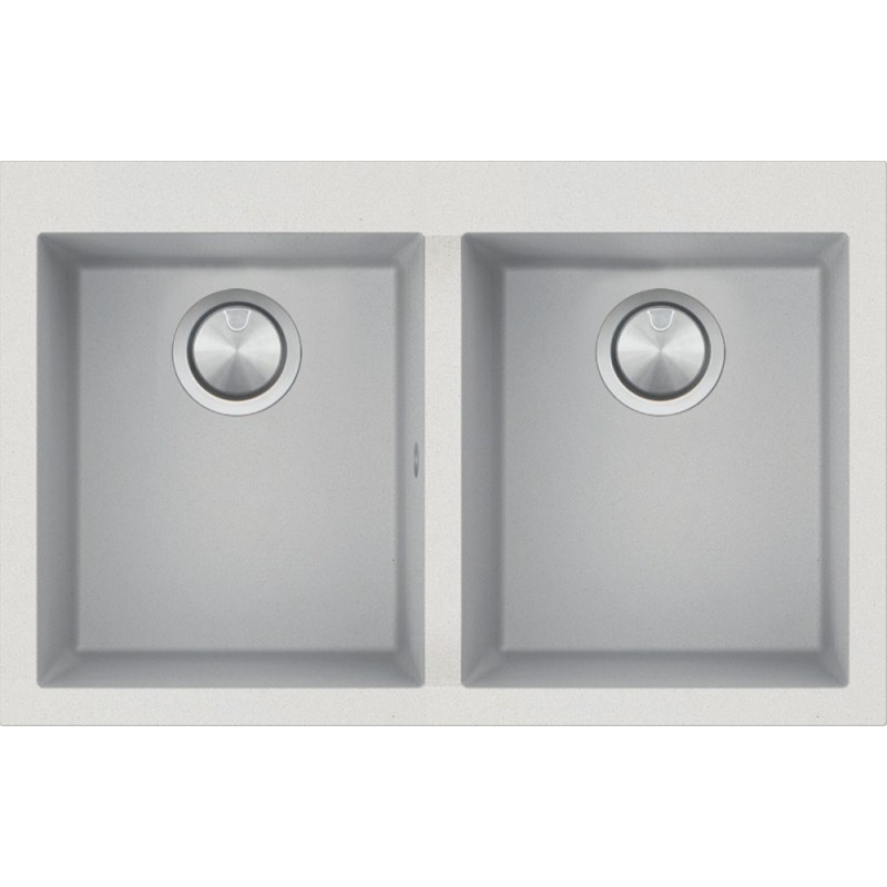  Barazza Two bowls sink SOUL 1LSO82B b_granite white finish 79x50 cm