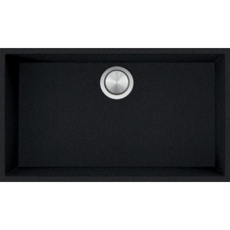  Barazza Évier à encastrer à une cuve SOUL 1QSO81NS b_granite finition noire 72,5x40,5cm
