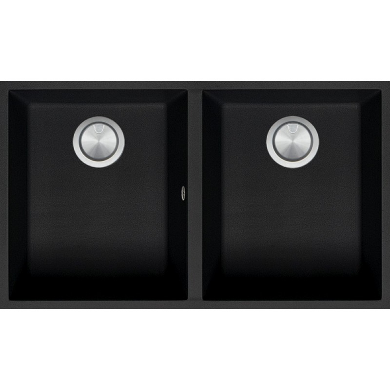  Barazza Lavello sottotop a due vasche SOUL 1QSO82NS finitura b_granite nero da 72x39.5 cm