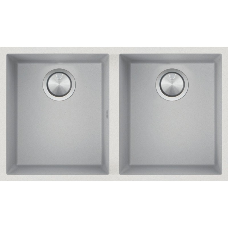  Barazza Undermount sink with two bowls SOUL 1QSO82BS b_granite white finish 72x39.5 cm