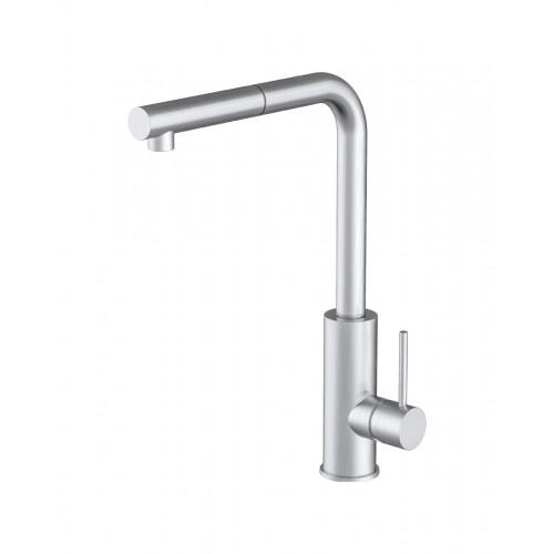 Barazza Single lever mixer with pull-out shower OFFICINA SHOWER 316 1RUBOF316 satin AISI 316 stainless steel finish
