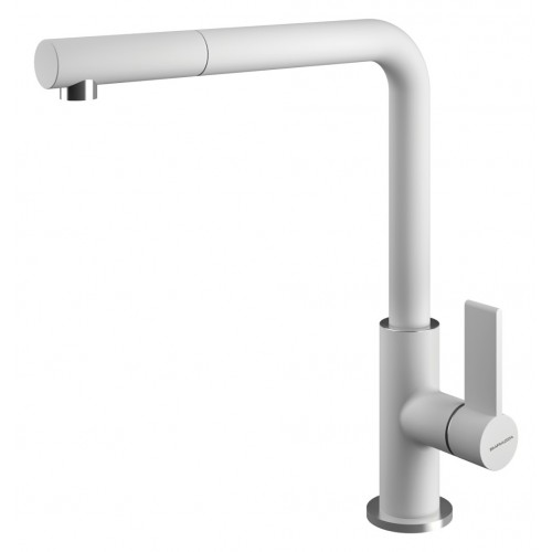 Barazza Single lever mixer with pull-out shower SOUL SHOWER 1RUBSODB white finish