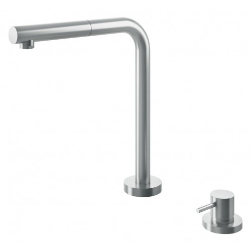 Barazza Mezclador con mando a distancia y ducha extraíble B_OPEN ABBATTIBILE 1RUBMBOA acabado acero inoxidable satinado