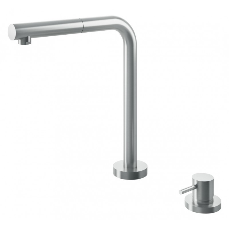  Barazza Mezclador con mando a distancia y ducha extraíble B_OPEN ABBATTIBILE 1RUBMBOA acabado acero inoxidable satinado