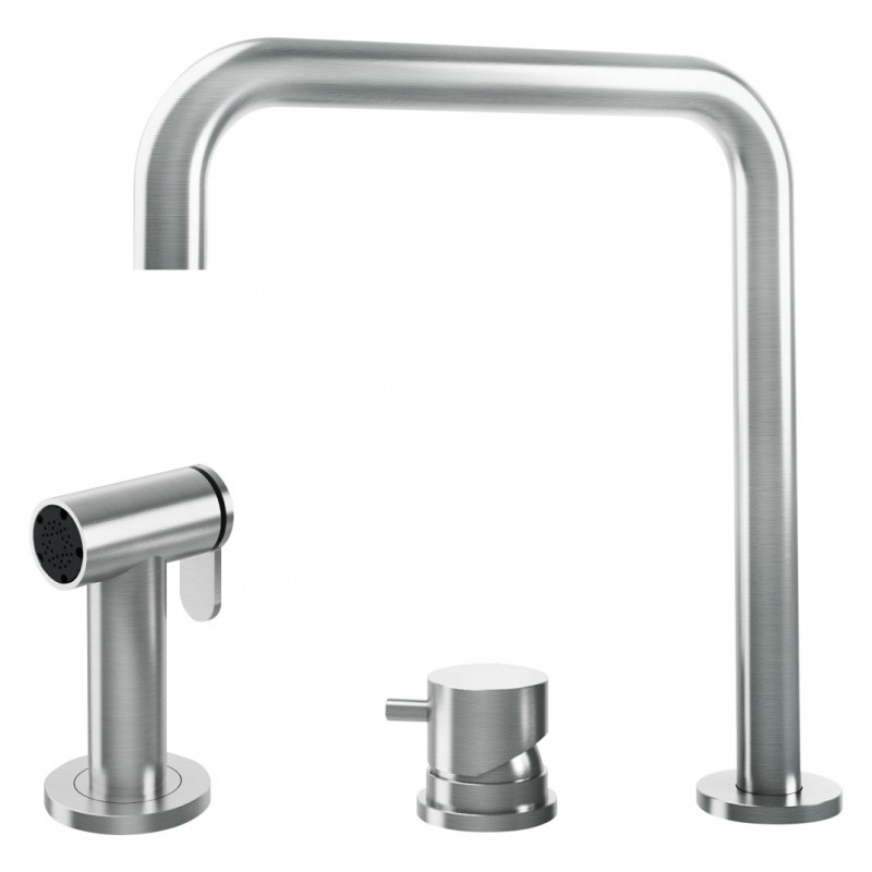  Mitigeur Barazza avec télécommande et douchette extractible KIT TOP 1RUBMRKT finition inox AISI 316 satiné