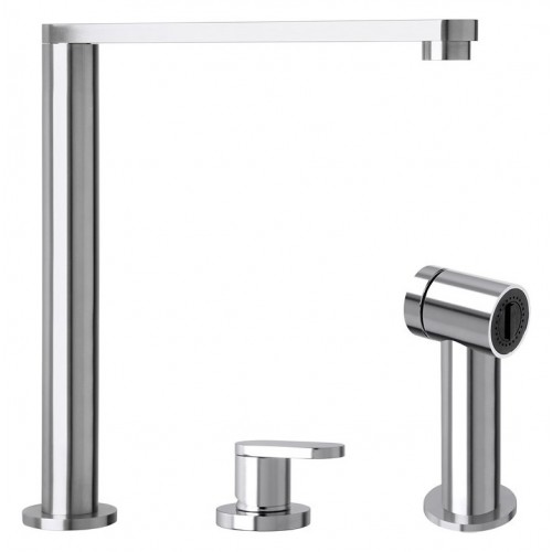 Barazza Mixer with remote control and pull-out hand shower B_FREE KIT 1RUBMBFRK satin stainless steel finish