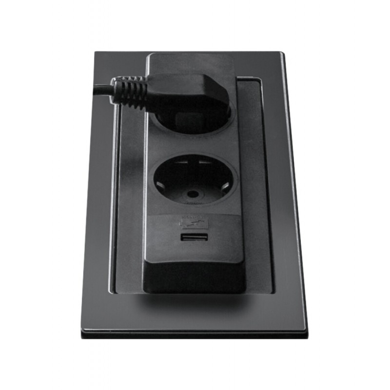  Barazza 1PPBN built-in tilting top socket holder with 22.5 cm black lid