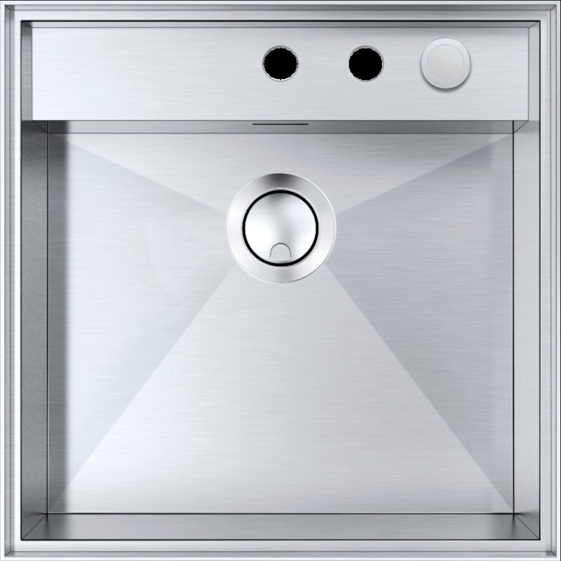  Barazza Lavello una vasca LAVELLI MIZU 1LMZ51 finitura inox satinato da 52x52 cm