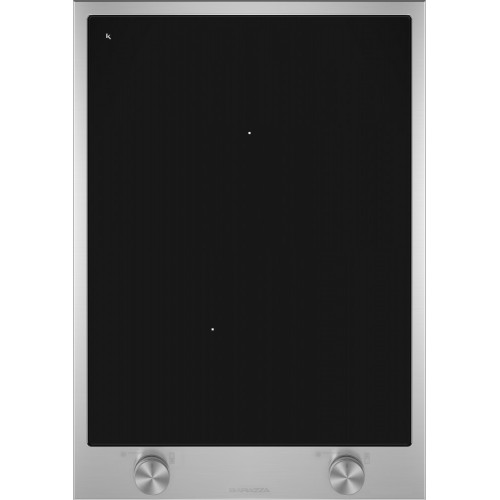 Table de cuisson à induction Barazza Domino B_FREE 1PBF3ID en vitrocéramique noire avec cadre en acier inoxydable de 36 cm