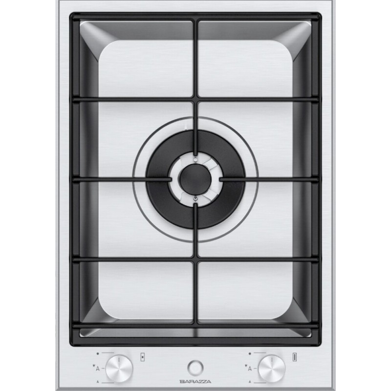  Table de cuisson à gaz Barazza Domino THALAS 1PTI1 37 cm en acier inoxydable satiné finition AISI 316