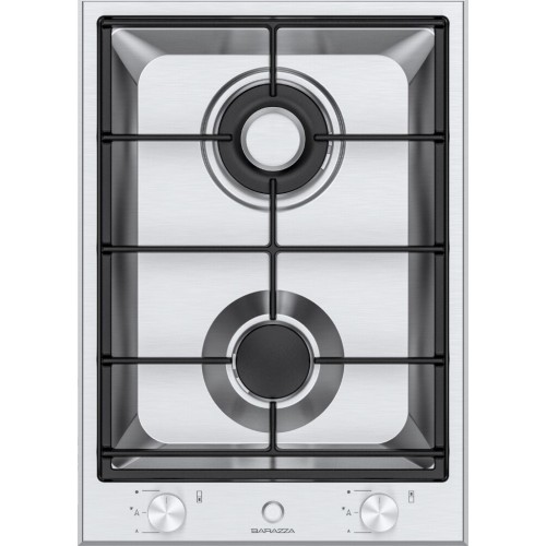 Table de cuisson domino à gaz Barazza THALAS 1PTI2 37 cm en acier inoxydable satiné finition AISI 316