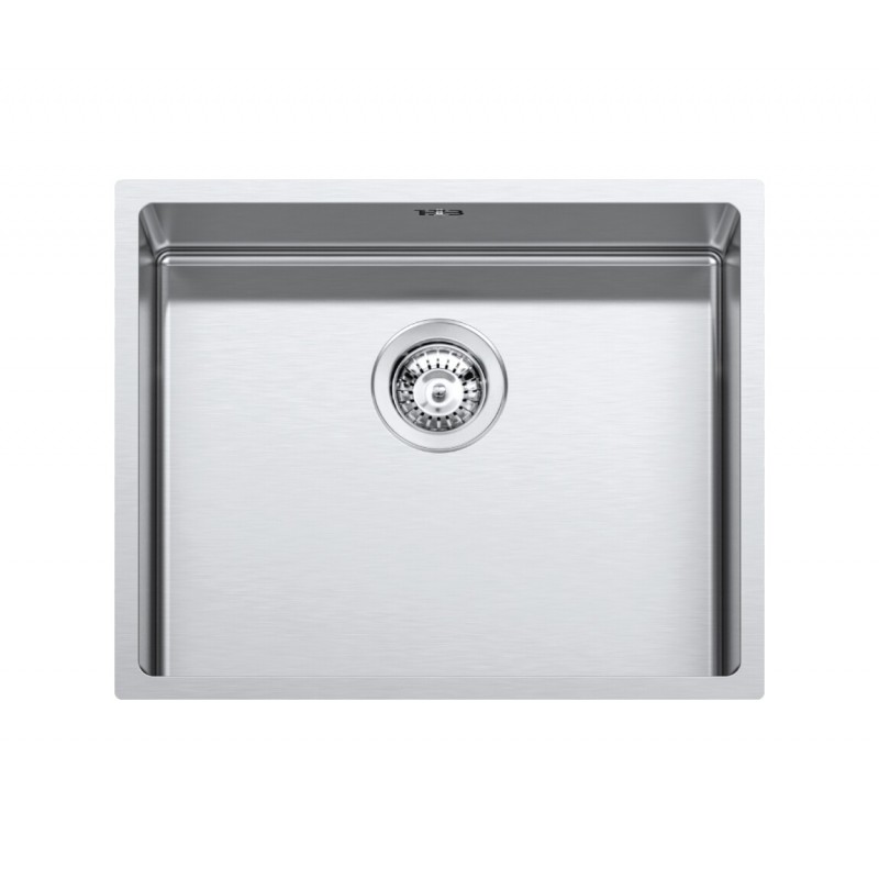  Barazza Lavello una vasca quadra R12 1QR506 finitura inox AISI 316 satinato da 50x40 cm