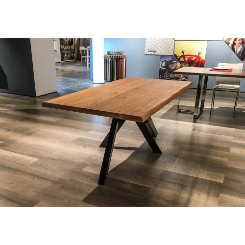 TavoloBello Tavolo fisso Xian con struttura in metallo e piano in legno da 140x90 cm - Con 2 allunghe optional - VOUCHER EXTRA 19% NEL CARRELLO