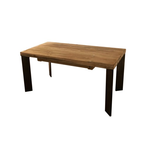 TavoloBello Tavolo fisso Madison con struttura in metallo e piano in legno da 160x90 cm - Con 2 allunghe optional - VOUCHER EXTRA 19% NEL CARRELLO