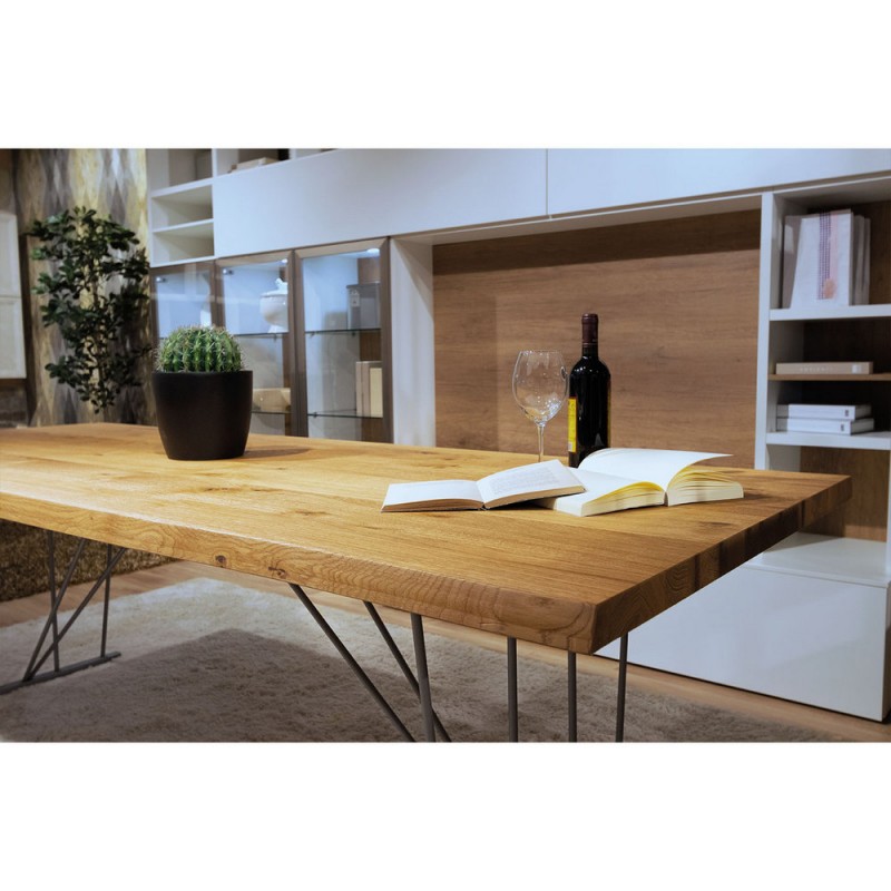  TavoloBello Tavolo fisso New Port con struttura in metallo e piano a scelta da 200x100 cm - Con 2 allunghe optional - VOUCHER EXTRA 19% NEL CARRELLO