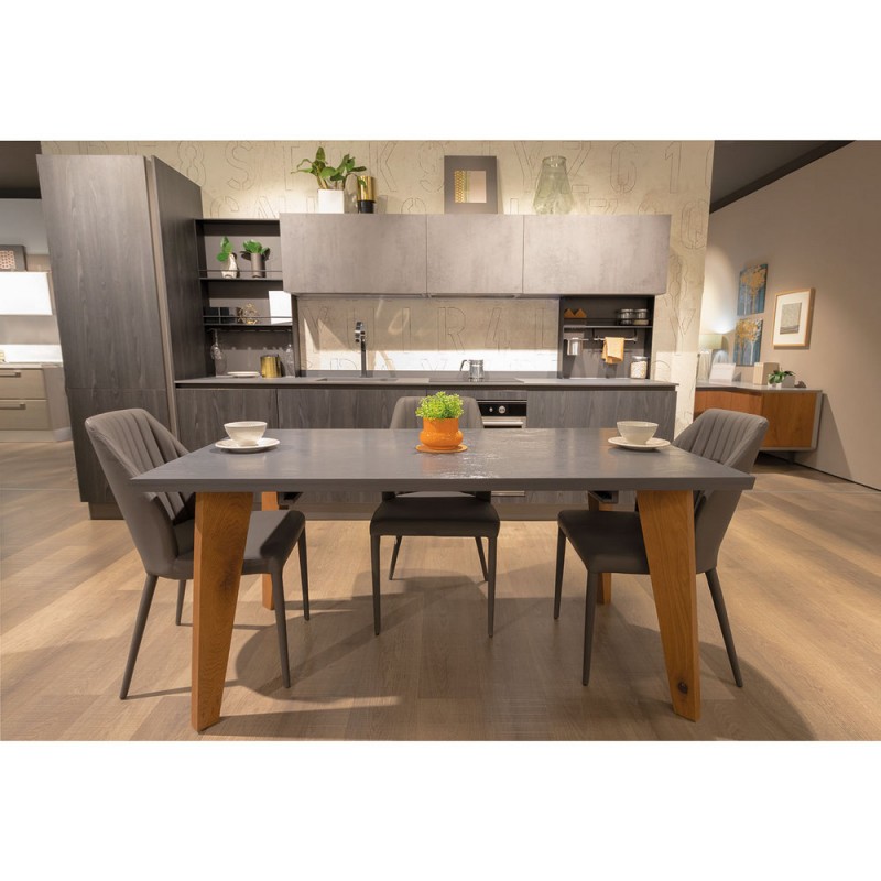  TableBello Fixed Fantasy table with solid wood structure and veneered top 180x90 cm - With 2 optional extensions