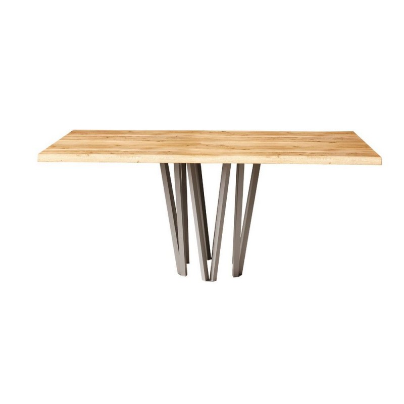  TableBello Denali table fixe avec structure en métal et plateau au choix de 200x100 cm - Avec 2 rallonges en option