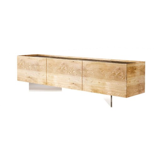 Meuble TV TableBello Kairos avec socle en cristal L.180 cm et H.50 cm - 3 portes