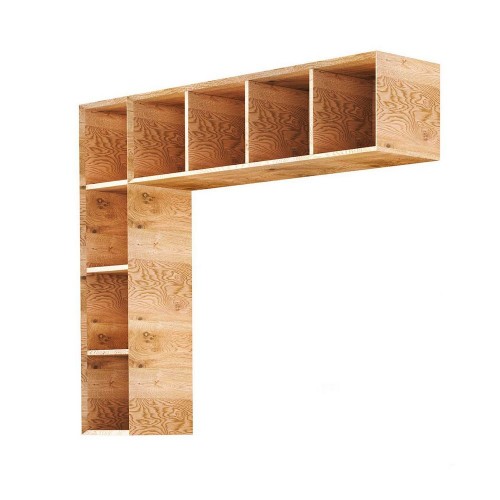 Hermosa mesa Kairos unidades abiertas modulares en madera de L.30 cm y H.198 cm - 7 compartimentos