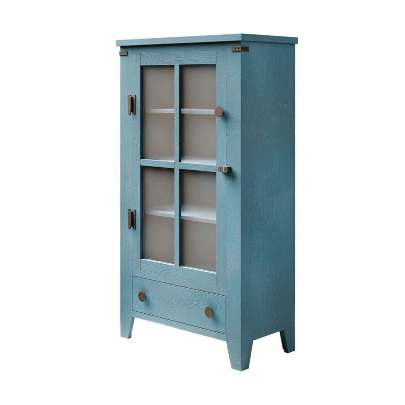  TableBello Podere showcase in solid wood from L.80 cm and H.147 cm - 1 door and 1 drawer