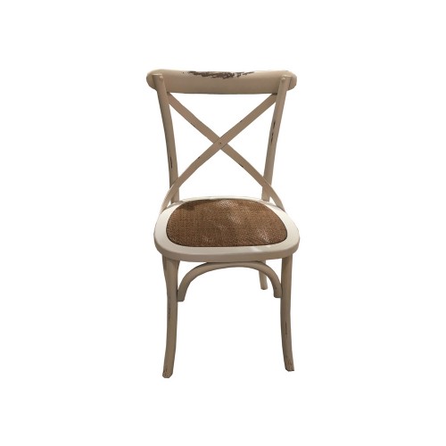 Silla TableBello Lucrezia con estructura de madera de haya y carcasa de ratán