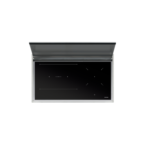 Barazza Induction hob LAB COVER 1PLBC9IDN in black glass ceramic with 90 cm stainless steel frame