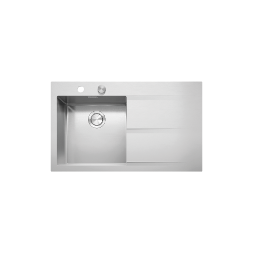 Barazza Lavello una vasca con gocciolatoio dx MOOD 1LMDR91D finitura inox satinato da 86x51 cm
