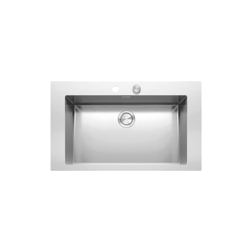 Barazza Lavello una vasca MOOD 1LMDR91 finitura inox satinato da 86x51 cm
